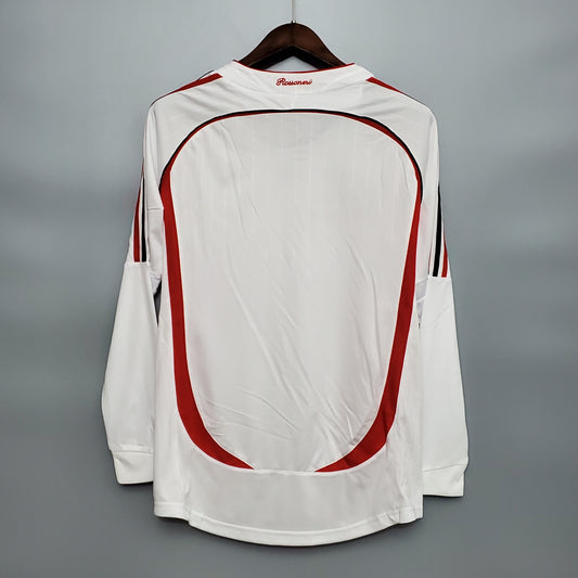 Camisa Manga Longa Milan Champions League 06/07 - Branco | Futmantos